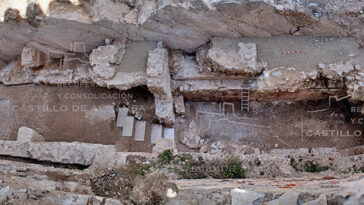 Vista de las excavaciones del patio de armas (foto del Ayuntamiento)